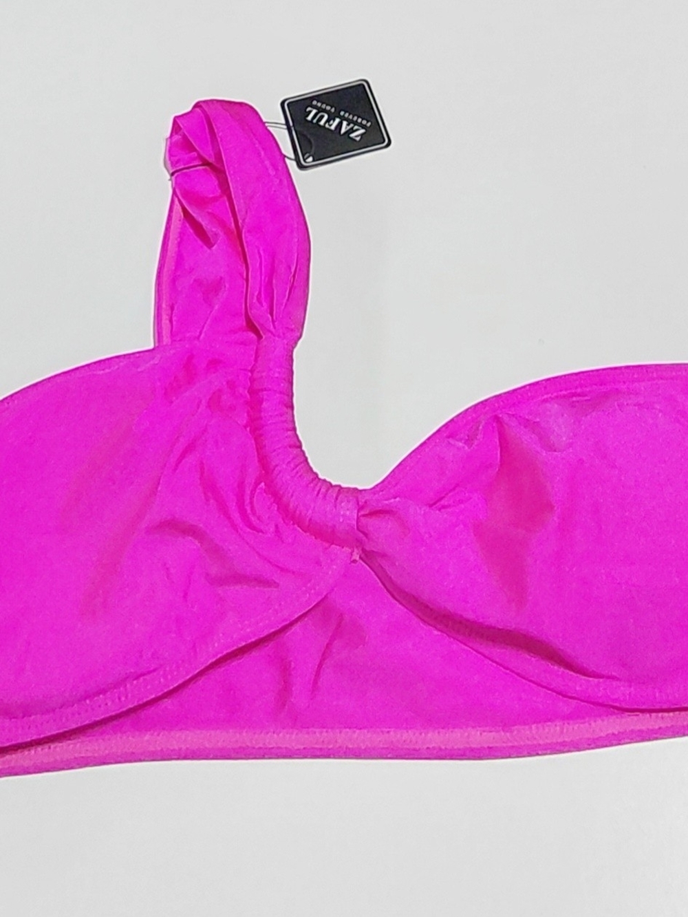 ZAFUL Women's One Shoulder Hot Pink Twist Swim Top Size XL